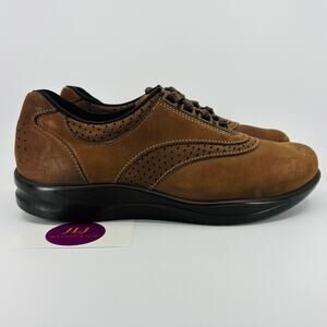 SAS Women's Walk Easy Chocolate Nubuck Brown Leather Walking Sneakers Size 8 M